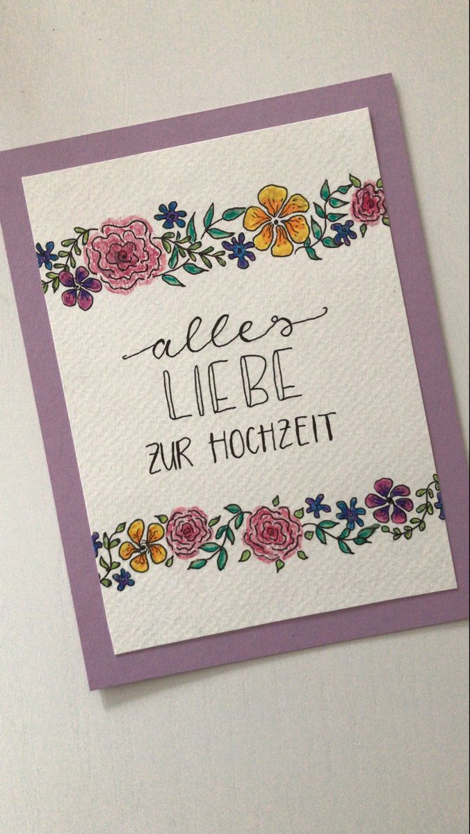 a greeting card with flowers and the words, reese liebe zur hochtzet