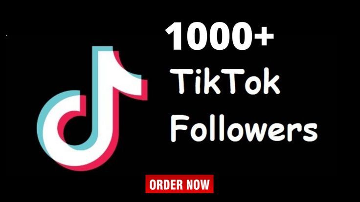 the tikt tok followers logo is shown in red and white on a black background