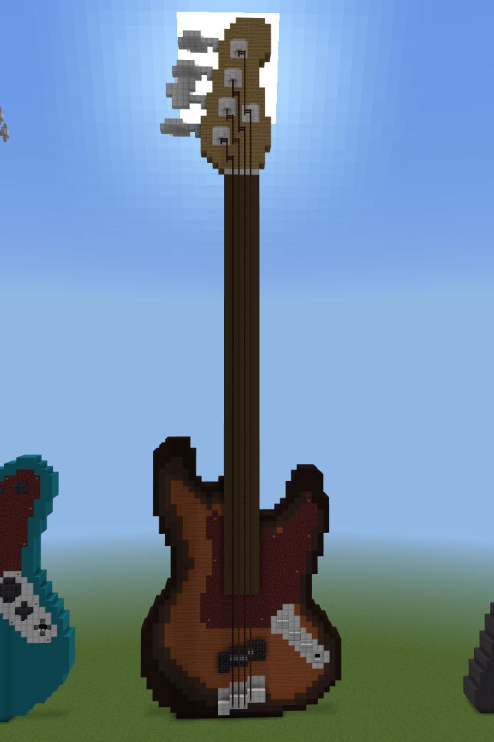 an image of a guitar made out of pixel art