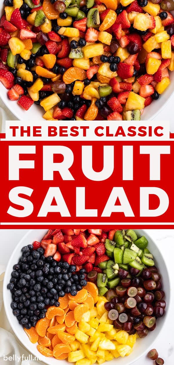 the best classic fruit salad is in two bowls, and it's ready to be eaten