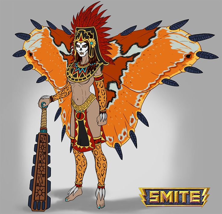 an image of a woman holding a bat with wings on her back and the words smite above it