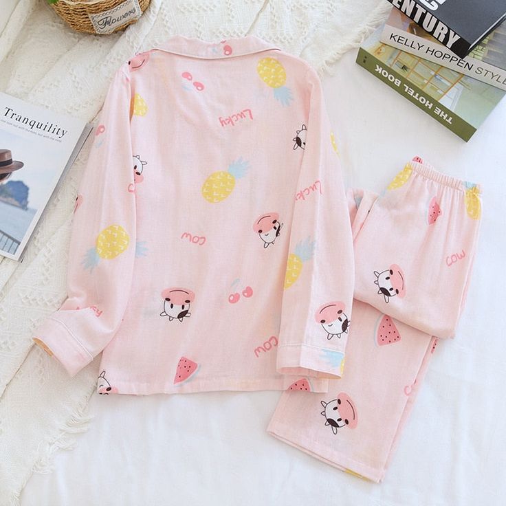 The Lucky Cow Original Pajamas have a print of cute cows and small fruits that make it attractive for those who like animals and nature, its light colors are ideal for this spring season and hot summer nights. We are passionate about fabric and textile materials and have thus created the best, most comfortable yet practical line of pajamas. This loungewear is all you need to help relax at home. They are soft and easy to touch which projects versatility and effortless grace in every step you take Lounging Outfit, Animals And Nature, Hot Summer Nights, Body Condition, Every Step You Take, Like Animals, Cute Cows, Spring Season, Knitting Materials