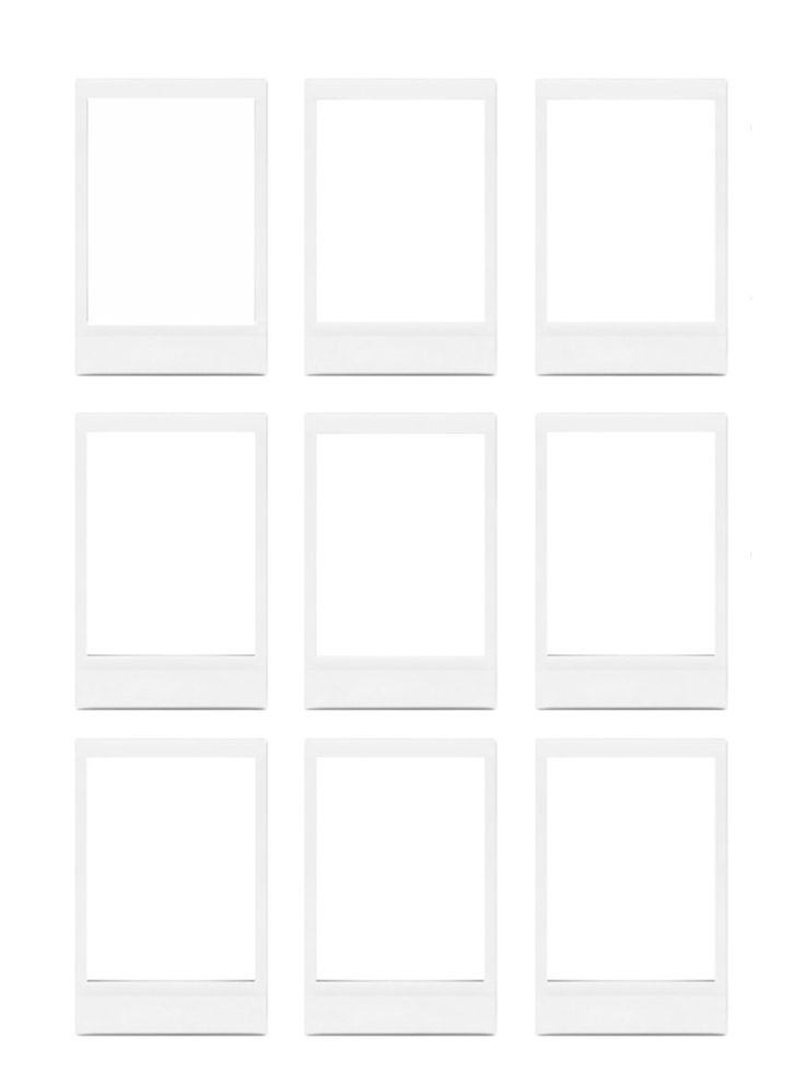 six square white frames are arranged in a grid pattern on a white background, each with one individual's own photo