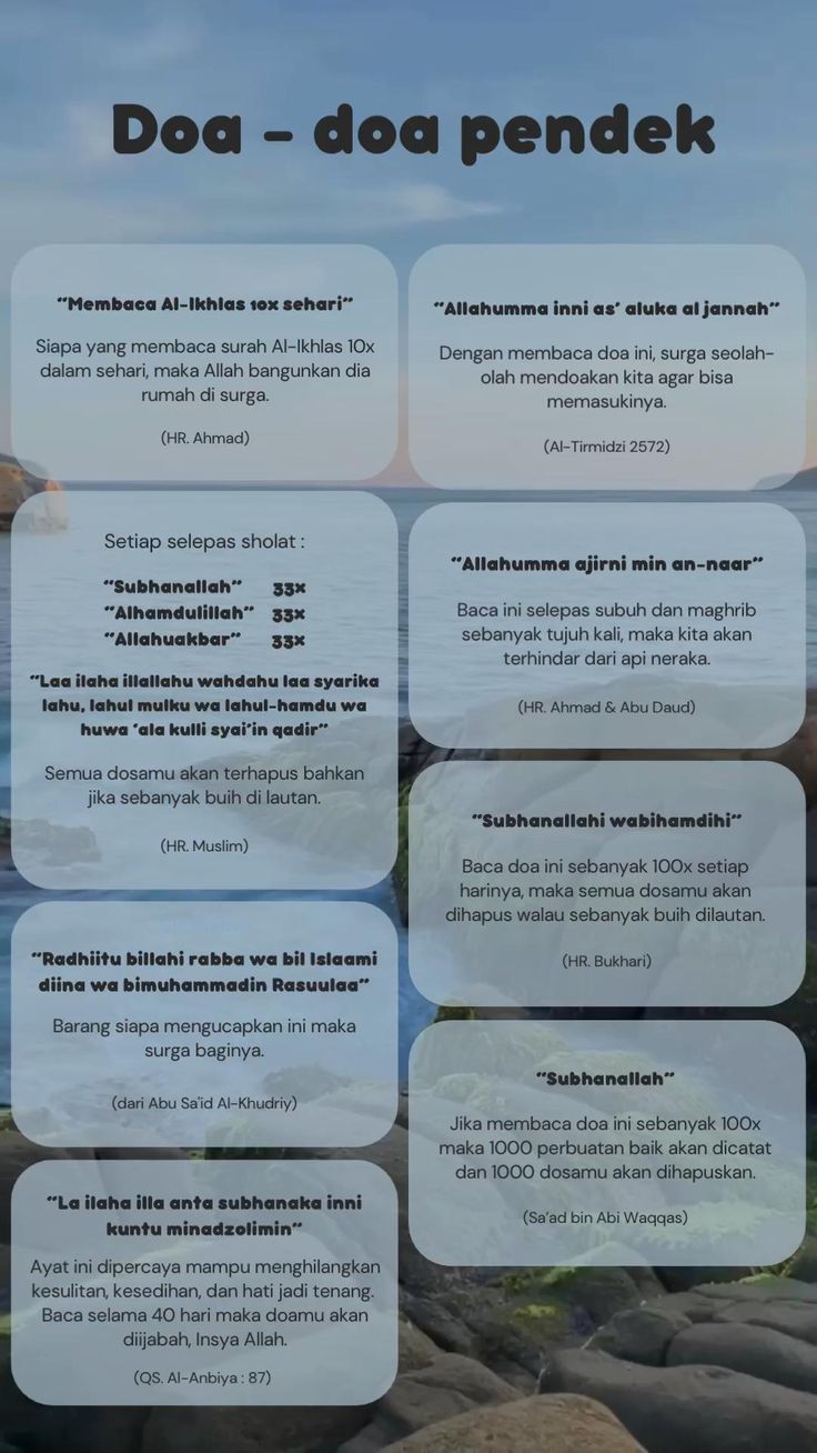 a poster with the words doa - doa penek in different languages on it