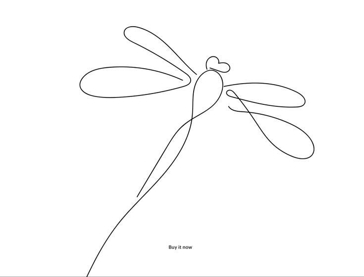 a black and white drawing of a dragonfly