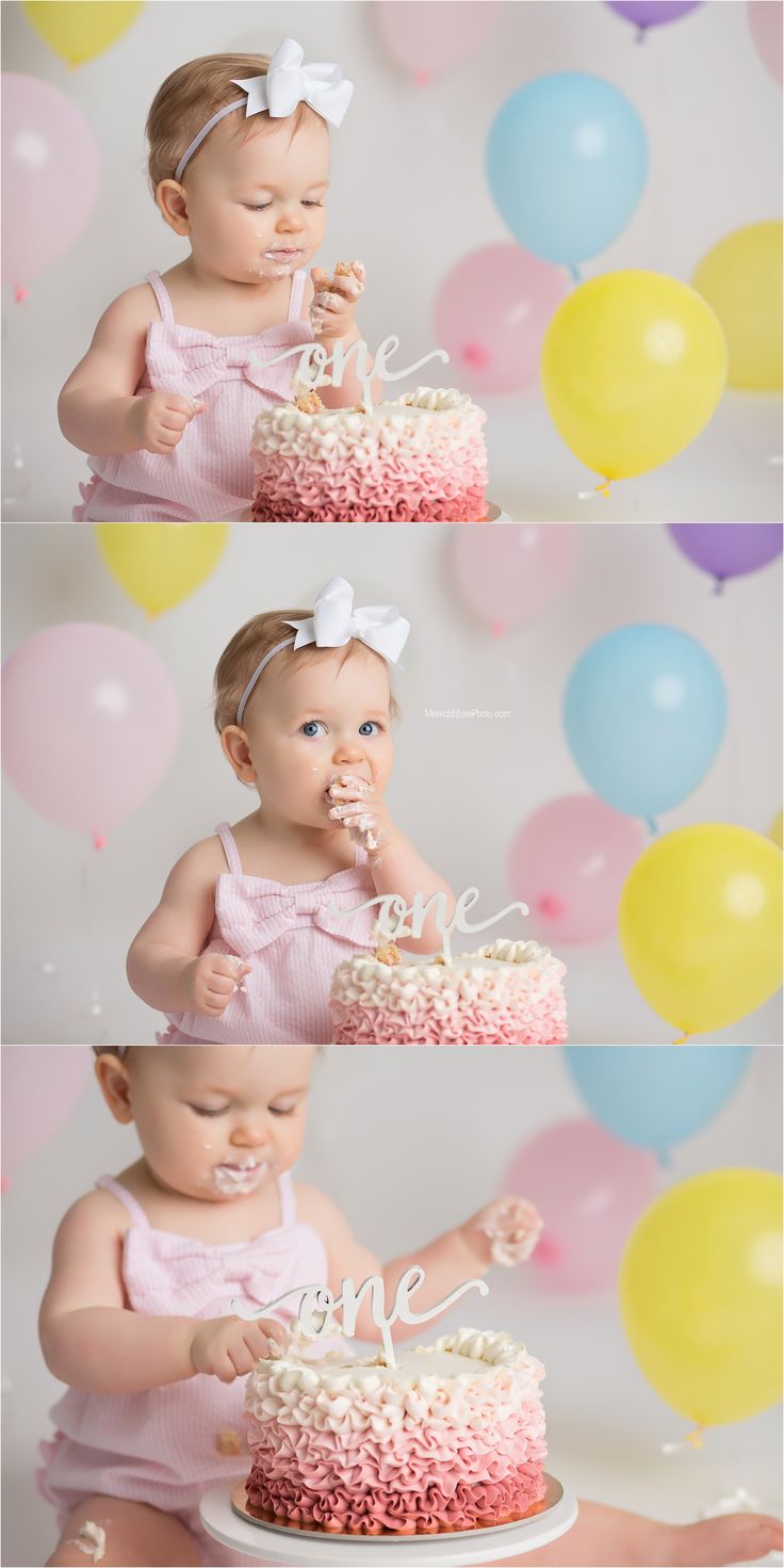 Quinn's Pastel Cake Smash | Charlotte Baby Girl Photographer  #pastelcakesmash #babygirlcakesmash Smash Cake Girl Photoshop, Cake Smash Poses, Cake Smash Baby Girl, Baby Cake Smash Ideas, One Year Smash Cake Girl, Smash Cakes Girl 1st Birthday, One Year Birthday Cake Girl, 1st Birthday Smash Cake Girl, First Birthday Smash Cake Girl