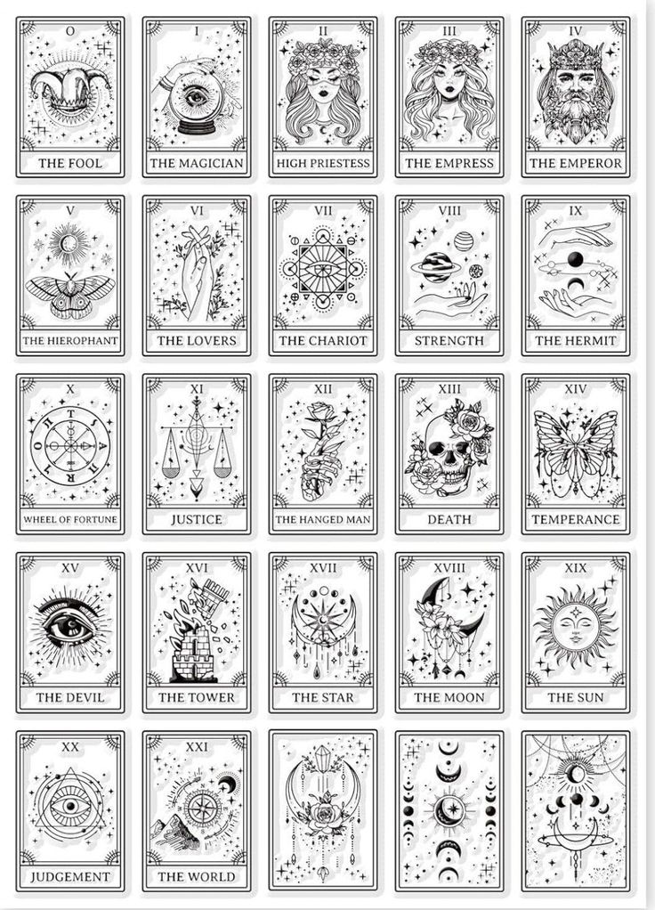 the twelve zodiac signs in black and white, with all their corresponding symbols on them