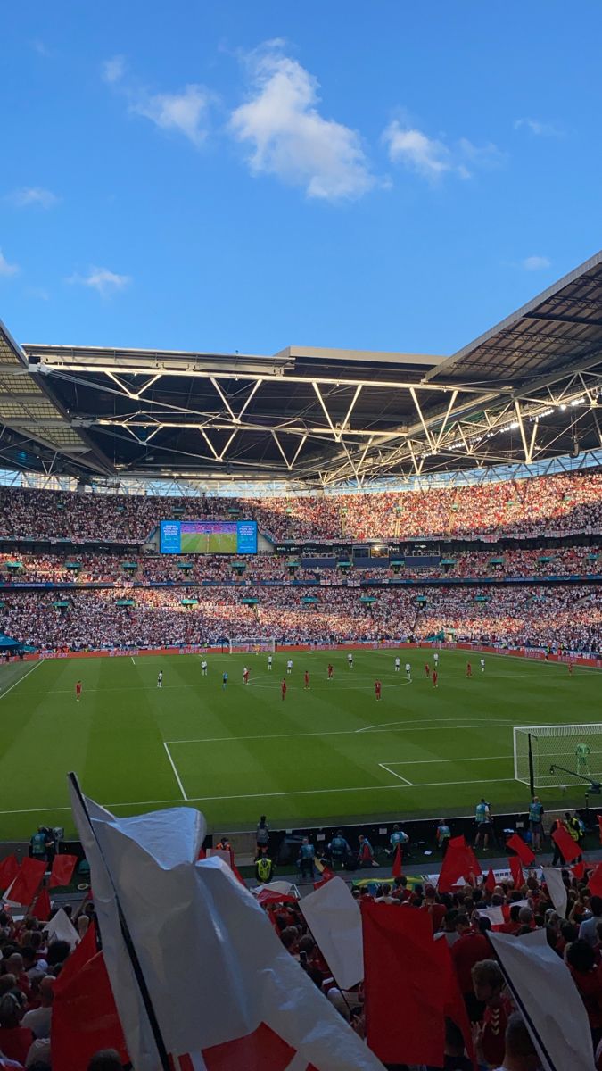 a soccer stadium filled with lots of people