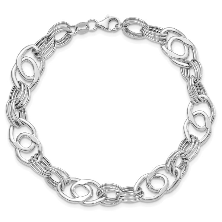 14K White Gold Polished Finish Fancy Link Bracelet White Polish, Gold Polish, Intricate Design, Wear It, Link Bracelets, Silver Bracelet, Jewelry Collection, White Gold, Bracelet