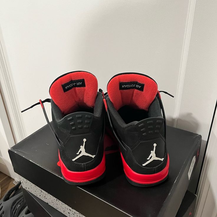 Come With Box & Verification Red Thunders Shoes, Shoes Jordan 4s, Red Thunders, Jordan 4s, Shoes Jordan, Jordan Red, Jordans For Men, Jordan Shoes, Mens Shoes Sneakers