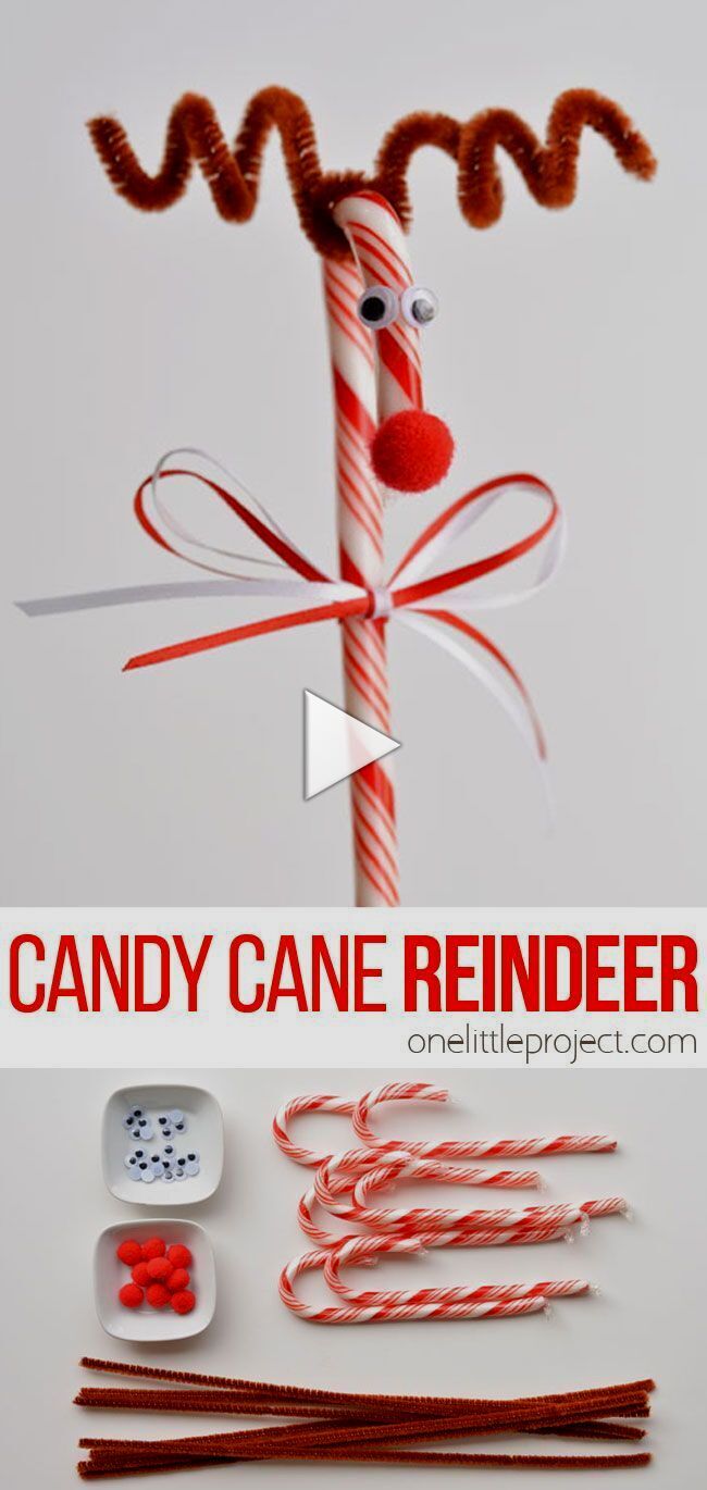 candy cane reindeer craft for kids to make