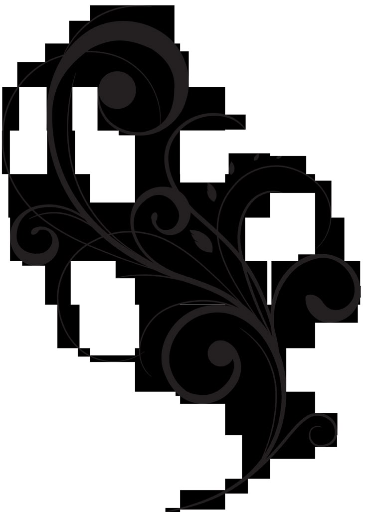 an artistic black and white design with swirls