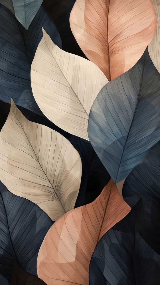 an image of leaves that are painted in different colors