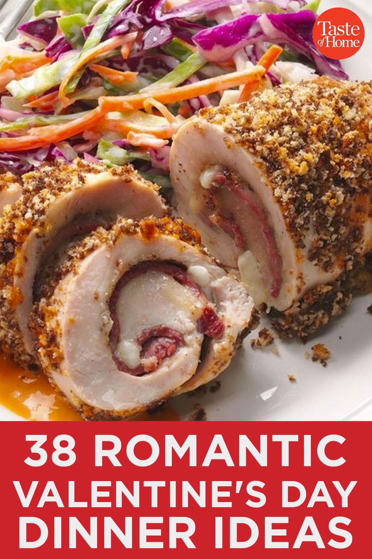 a plate with meat and vegetables on it that says 28 romantic valentine's day dinner ideas