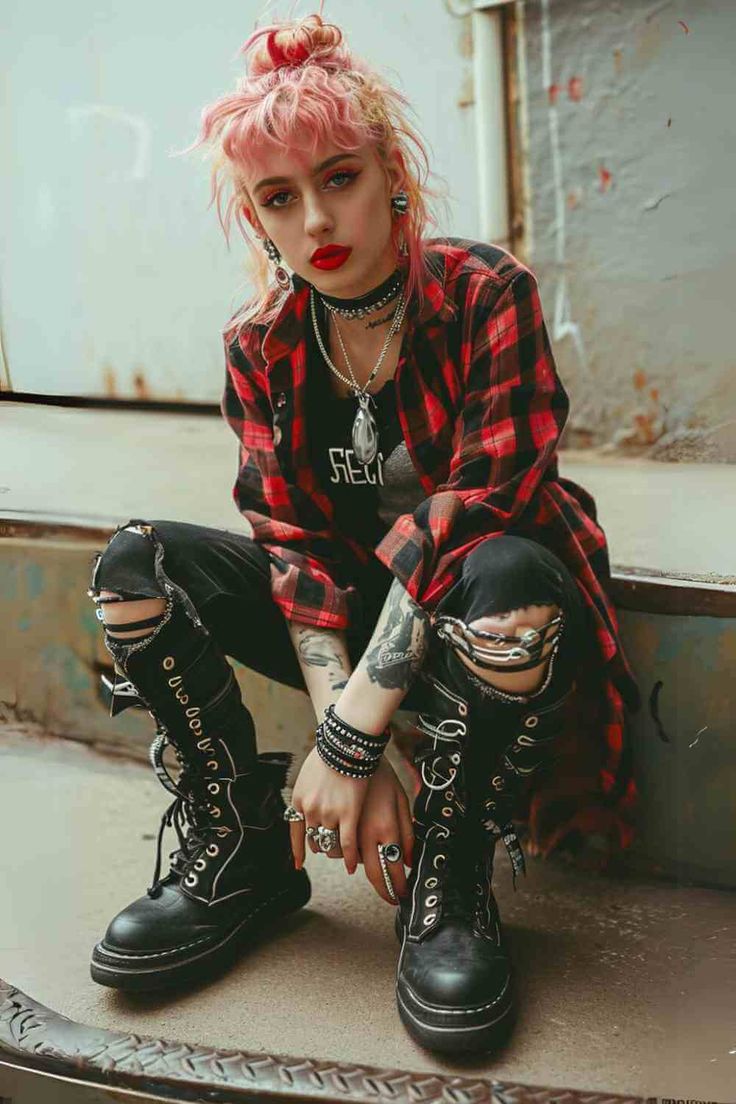 Elder Punk, 80s Punk Women, Punk Outfits 90s, Punk Fashion 80s, Fashion 1970s Women, 80s Punk Fashion Women, Punk Costume Halloween, Winter Punk Outfits, 80s Punk Outfits