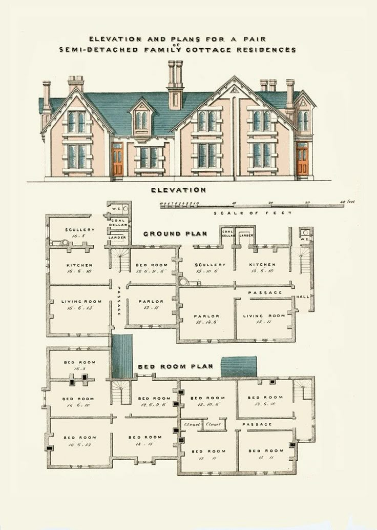 an old house with two floors and three rooms on the first floor is shown in this drawing