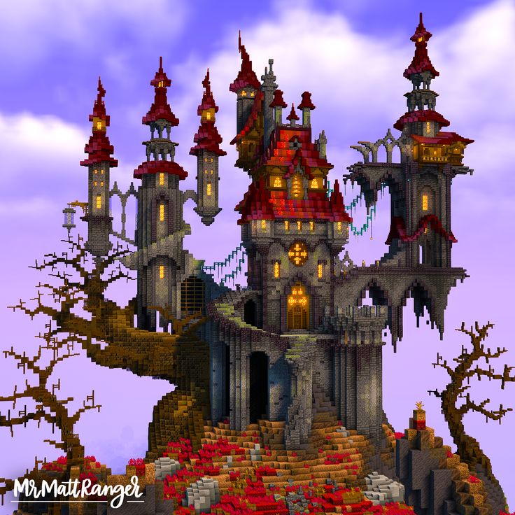 Minecraft build of a spooky crimson castle with deepslate and blackstone walls. Horror House Minecraft, Mc Window Ideas, Minecraft Haunted Castle, Minecraft Evil Tower, Monster High Minecraft Builds, Witch Castle Minecraft, Minecraft Nether Builds Ideas, Minecraft Wizard Castle, Litematica Minecraft