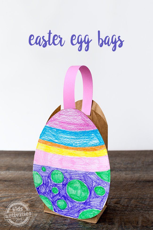 an easter egg bag made out of colored paper