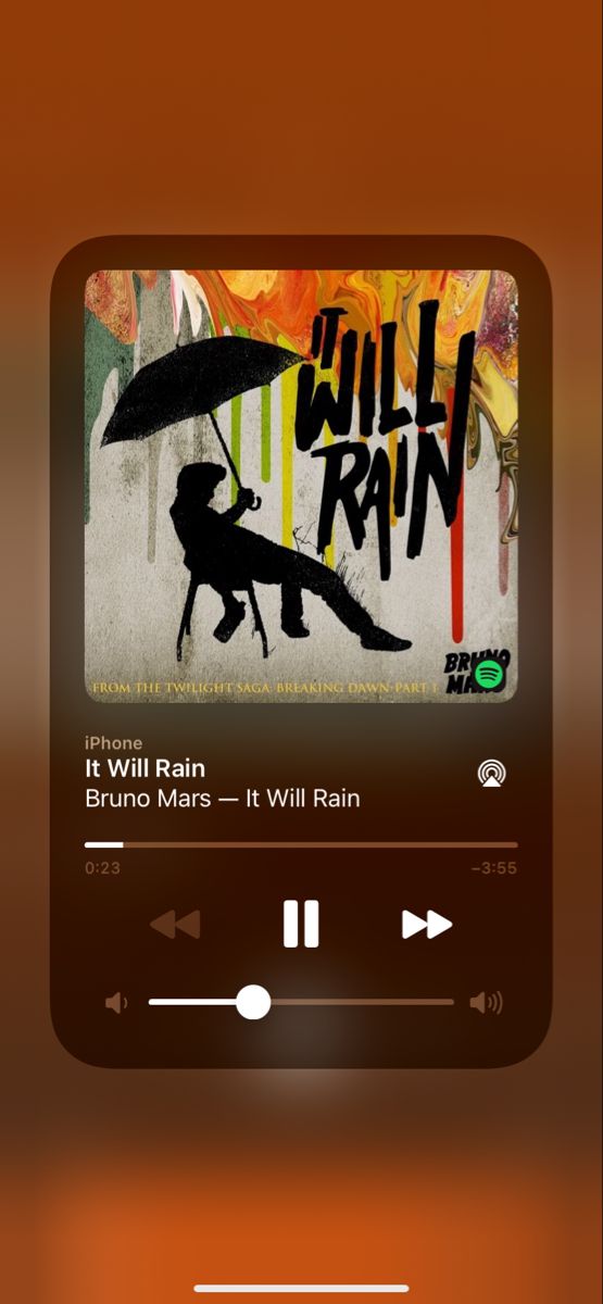 an mp3 player with the title will i rain on it's screen and music play button highlighted