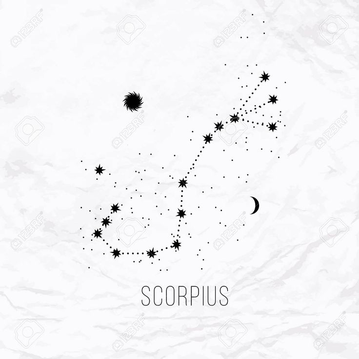 scorpius zodiac sign on crumpled white paper with space for your text or image