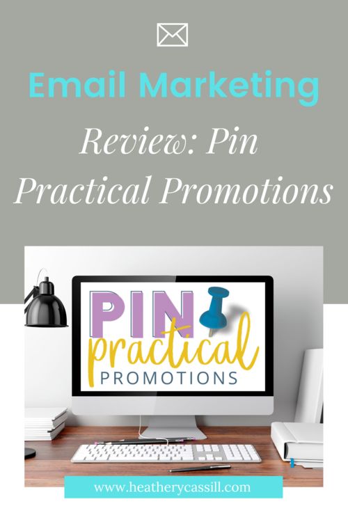 a computer with the text email marketing review pin practical promotionals on it and an image of