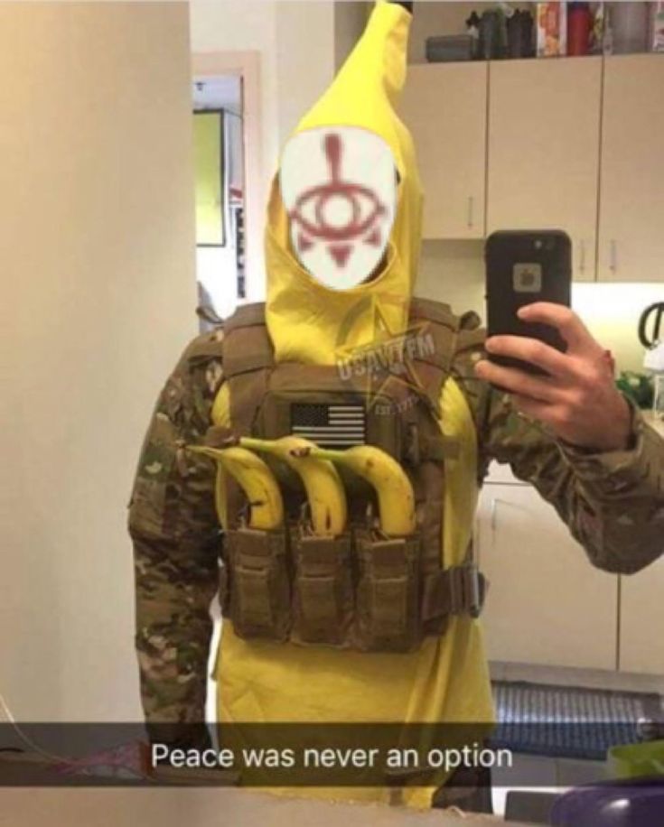 a man in a banana suit taking a selfie