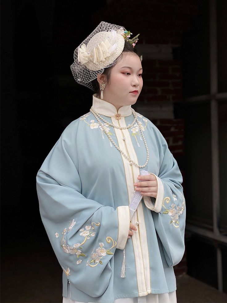 Liling Hudie 立领蝴蝶 Butterfly Standing Collar Plus Sized Ming Shirt Happiness In Chinese, Hanfu Shirt, Unique Office, Love And Happiness, Plus Sized, Standing Collar, White Button Up, Chinese Clothing, Embroidered Clothes