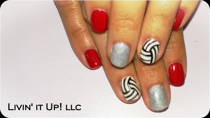 Volleyball Nails Designs, Cheerleading Nails, Volleyball Nail Art, Volleyball Nails, Sports Nails, Vegas Nails, Colorful Nail Designs, Dipped Nails, Nail Inspiration