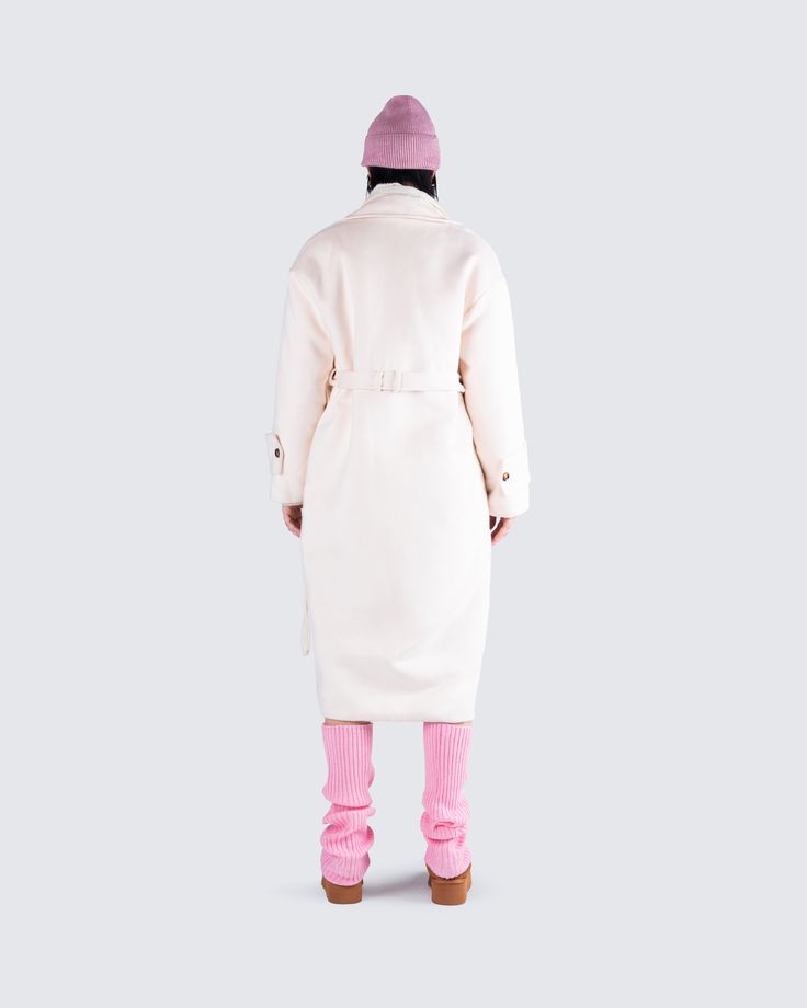 A cream coat just in time for cuffing season, because who needs a mans when we can keep ourselves warm, and loved 😍 Pair on top of any fit for the perfect, sleek look 💎 Spring Long Wool Coat With Button Cuffs, Fitted Wool Coat With Belted Cuffs For Winter, Chic Winter Outerwear With Belted Cuffs, Fitted Winter Outerwear With Belted Cuffs, Winter Pea Coat With Button Cuffs, Spring Wool Coat With Belted Cuffs, Winter Solid Outerwear With Belted Cuffs, Elegant Fitted Outerwear With Ribbed Cuffs, White Outerwear With Belted Cuffs For Spring