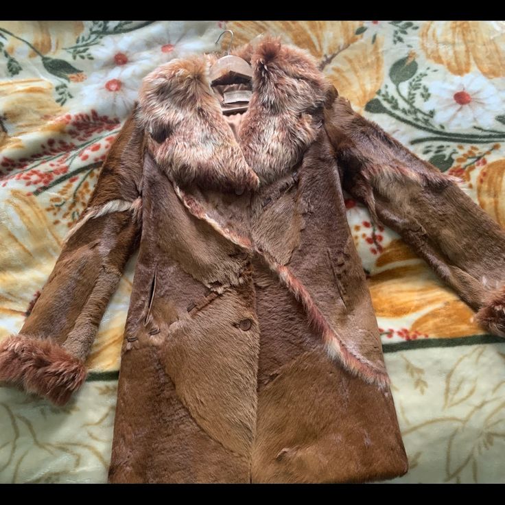 Genuine Shearling Lamb Leather Coat, Red Fox Color ( Reddish Brown ), Never Worn. Light Weight, Warm, Vintage. Size Medium, Slim Fit, Med Length, Slightly Above The Knee One Of A Kind Fitted Fur Coat For Cold Weather, Fitted Long Sleeve Fur Coat For Cold Weather, Fitted Sheepskin Fur Coat For Winter, Fitted Long Sleeve Sheepskin Fur Coat, Fitted Mink Long Fur Coat, Designer Fitted Sheepskin Outerwear, Designer Winter Fur Coat With Faux Fur Lining, Fitted Sheepskin Long Coat, Fitted Long Sheepskin Coat