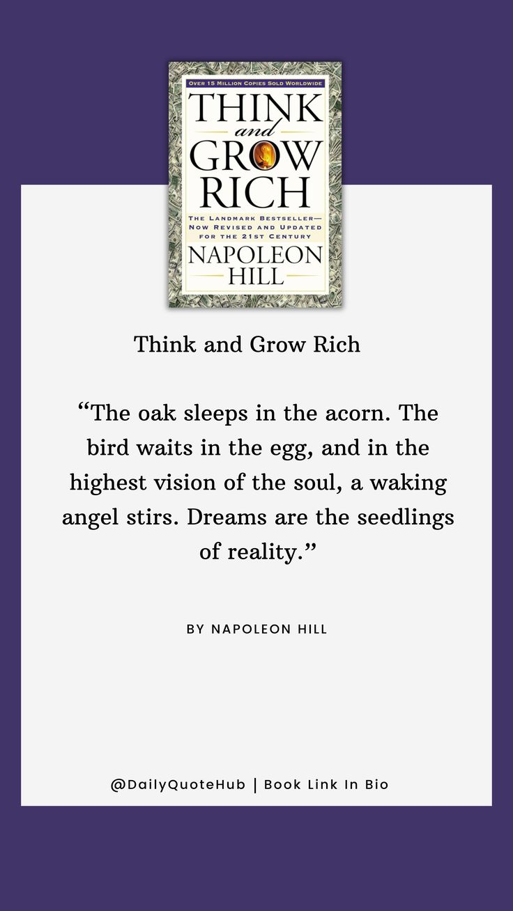 the book think and grow rich by napoleon hill is featured in this article, which features an image of a woman's face