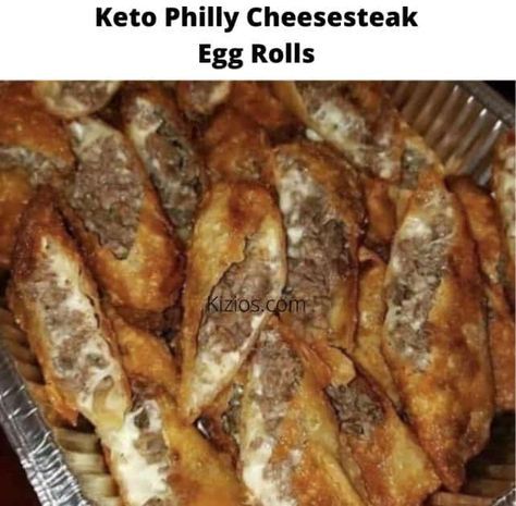 keto phily cheesesteak egg rolls in a pan