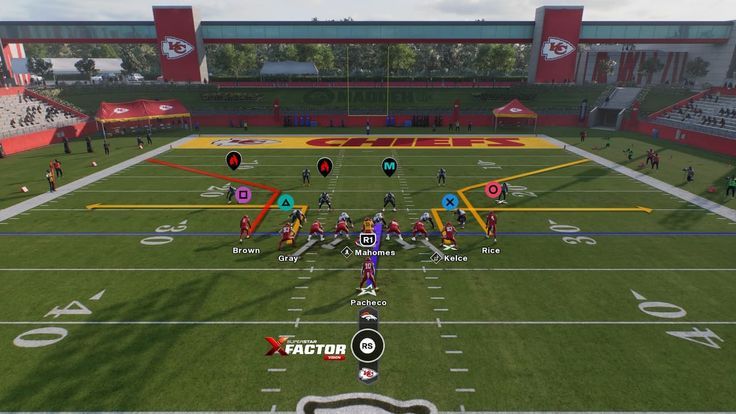 an image of a football game being played on the field with many players in it