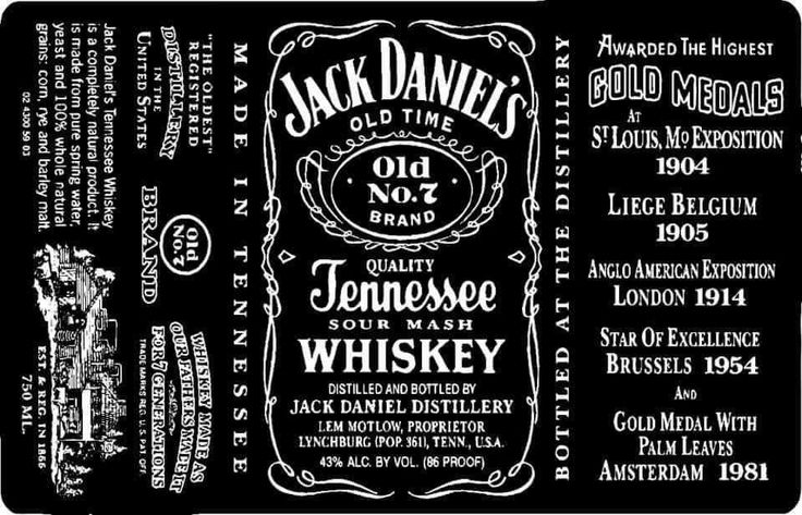 an old time whiskey label is shown with the names and numbers on it's side