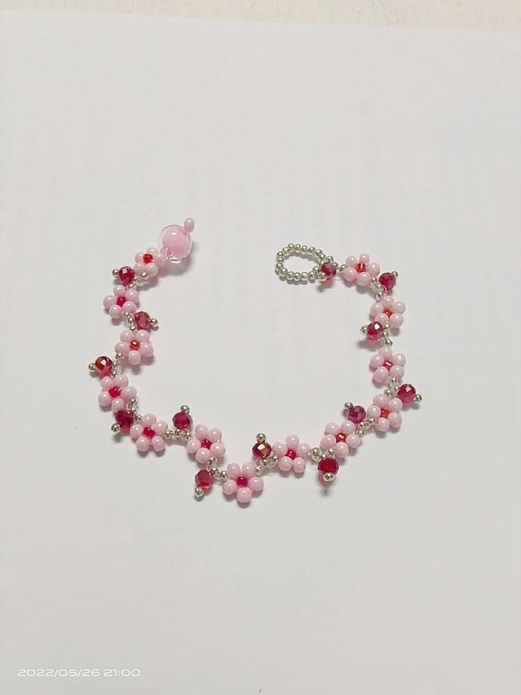 #DIY#Handmade Bracelet#Bead Seed Bracelet Ideas, Bead Bracelet Design Ideas, Sakura Bracelet, Bead Bracelets Tutorial, Seed Bead Jewellery, Fairy Bracelets, Bead Fashion, Pink Beaded Bracelets, Diy Beaded Rings