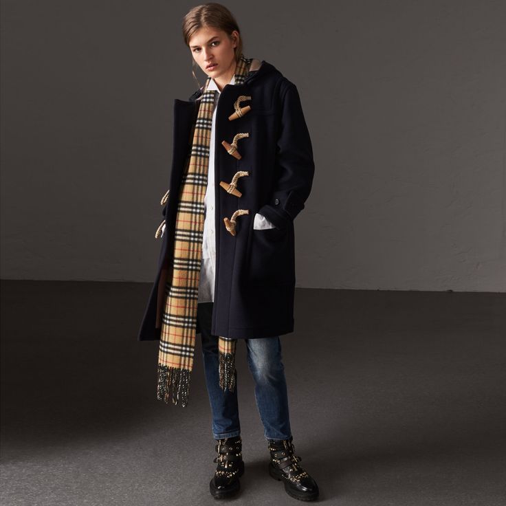 The Greenwich Duffle Coat in Navy - Women | Burberry Duffle Coat Outfit, Duffle Coat Women, Checkered Coat, Checked Coat, Duffel Coat, Navy Blue Coat, Toggle Coat, Fragrances For Women, British Outfits