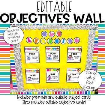 an editable object wall for students to use