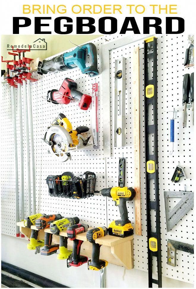 a pegboard with tools hanging on it and the words, how to build a pegboard