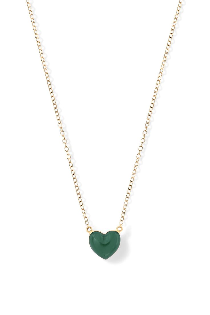 td {border: 1px solid #ccc;}br {mso-data-placement:same-cell;} Show your love with this 14K Yellow Gold Heart Necklace. It comes on an Alison Lou 14K Yellow Gold 16" Chain with an extension to 18". Customize it by choosing your enamel color from our selection below. We love it worn as a set with our Heart Bracelet. Please allow 15 business days for production. 14K Yellow Gold, Made in New York City Yellow Gold Heart Necklace, Alison Lou, Gold Heart Necklace, More Love, Gold Heart, Heart Bracelet, Heart Of Gold, Heart Necklace, Color Options