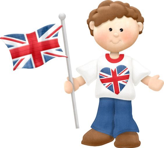 a boy holding a british flag and waving it