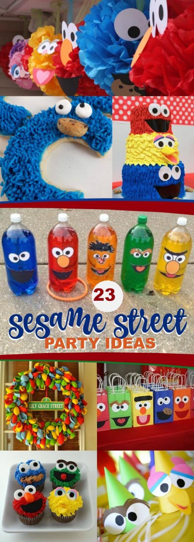 sesame street party ideas and crafts for kids to make with their favorite characters, including cupcakes