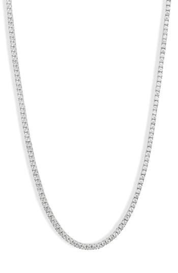 Cubic zirconia fills this handcrafted sterling silver tennis necklace that gives your looks classic shine. 16" length, 2" extender Sterling silver or sterling silver with 14k-gold plate/cubic zirconia Imported Tennis Necklace, Womens Jewelry Necklace, Size 16, Cubic Zirconia, Tennis, Gold Plate, Jewelry Necklaces, Nordstrom, Women Jewelry