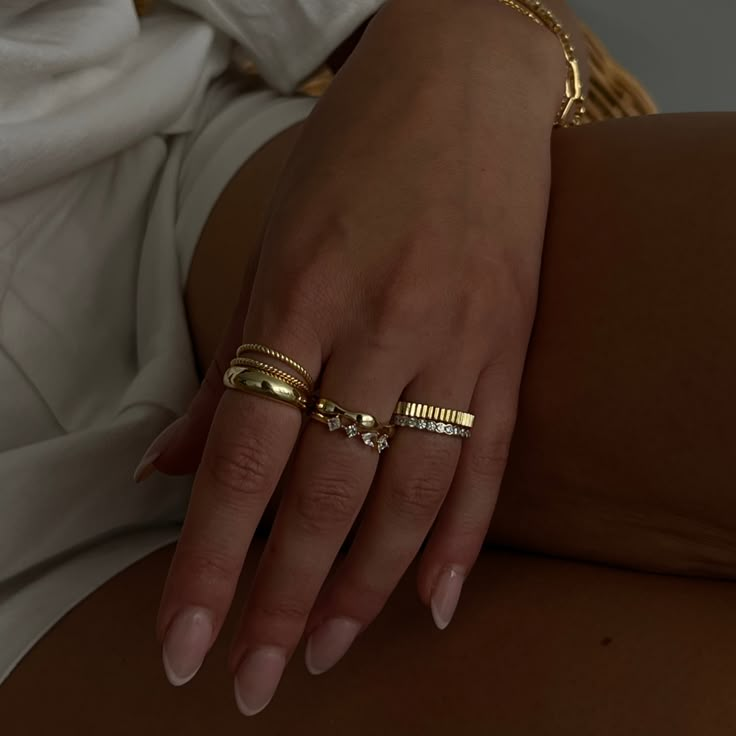 Have your IT girl moment with our Monaco Ring! This ring is the perfect stacker ring needed in every collection. Pair this baby alone or with our Bling Ring for an effortless, timeless look! Everyday Gold Rings For Women, Gold Ring Stacks For Women, Ring Stack Minimalist, Every Day Ring Stack, Mixed Metal Rings Stack, Non Tarnish Rings, Ring Stack Inspo Gold, Ring Stacks Gold, Classy Ring Stack