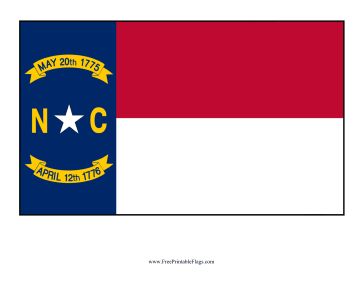 the flag of north carolina is shown in red, white and blue