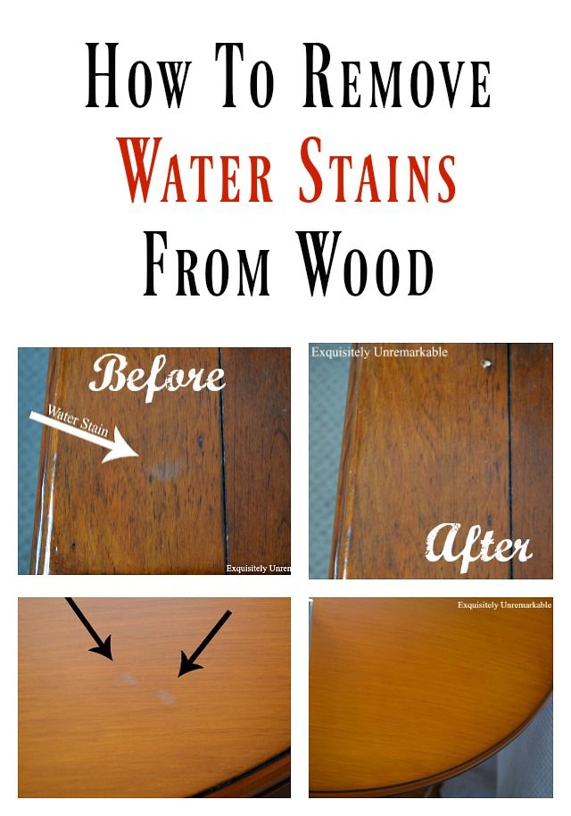 how to remove water stains from wood