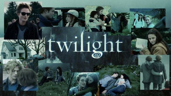 a collage of photos with the words twilight on it and people in front of them