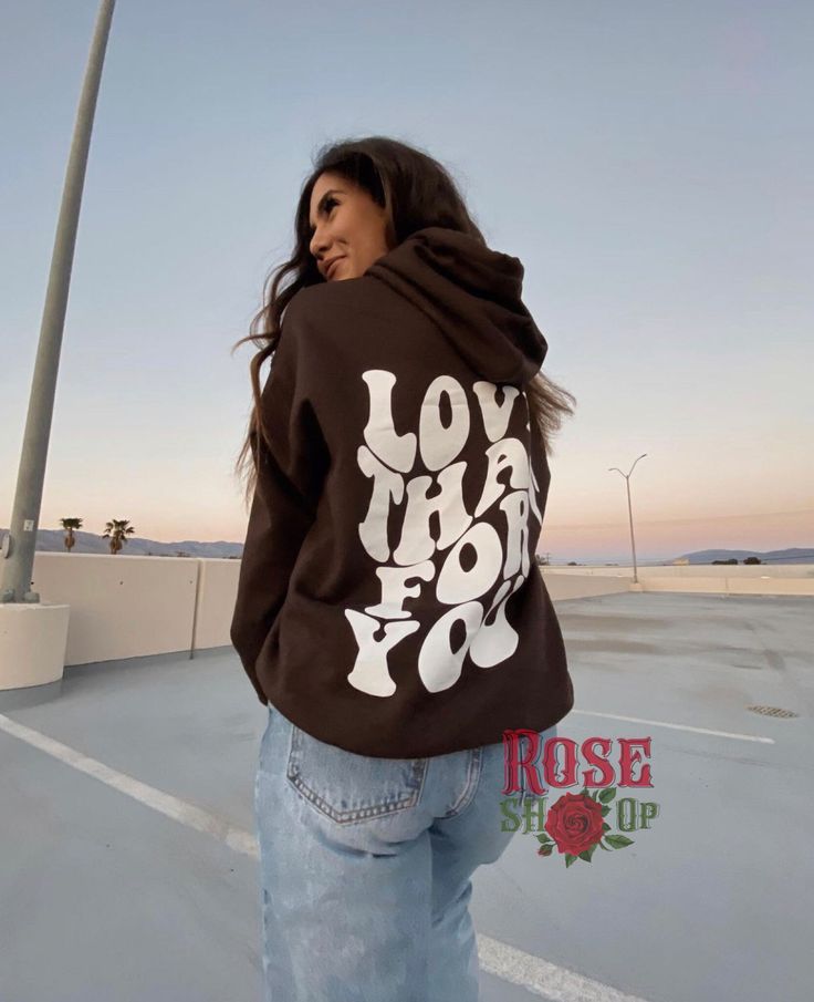 If your size is not in stock please reach out so we can double check for you! For more like this checkout our other listings and ♥ our shop for more discounts, coupons, and latest drops!  https://www.etsy.com/ca/shop/RoseShopbyEve?section_id=36193774 Size up 1-2 sizes for an oversized fit or looser fit! If you are S get M or L for loose/oversized look. If you are L get XL or 2XL. Quality comfortable apparel is guaranteed to make a perfect gift for a loved one or yourself! ♥ Please reach out to u Positive Hoodie, Aesthetic Hoodies, Sweatshirt Aesthetic, Brown Sweatshirt, Spring Hoodie, Sorority Designs, Straight Clothes, Trendy Hoodies, Dress Shirt Sleeves