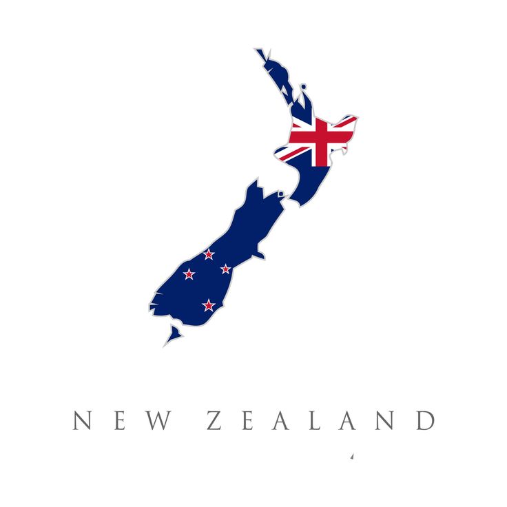 the new zealand map with an australian flag on it's left side and text that reads, new zealand