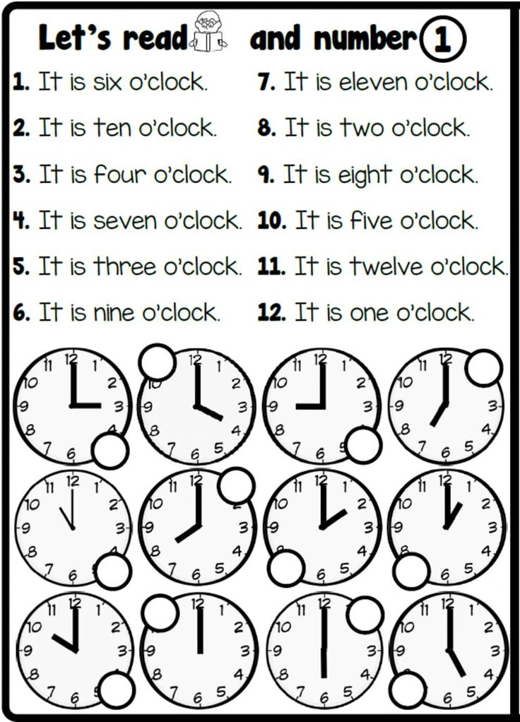 a printable worksheet for telling time on the clock with numbers 1 to 10