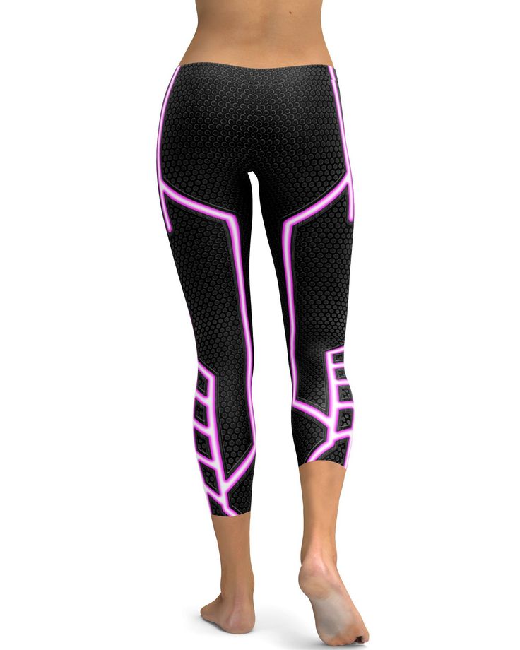 If you are looking for fun, unique yet fabulous capris to add to your active wear collection than check out these amazing Speedster Inspired Capris. We suggest your pair these with either black sneakers and black crop top, sport bra, tanktop or t-shirt. Or go all in and pair these capris with pink sneakers and a pink crop top. Sporty Neon Stretch Bottoms, Neon Sports Bottoms, Trendy Black Sports Leggings, Sporty Neon Bottoms For Sports, Pink Summer Activewear For Streetwear, Pink Activewear For Summer Streetwear, Fitted Pink Activewear For Streetwear, Pink Fitted Activewear For Streetwear, Black Sporty Leggings For Summer